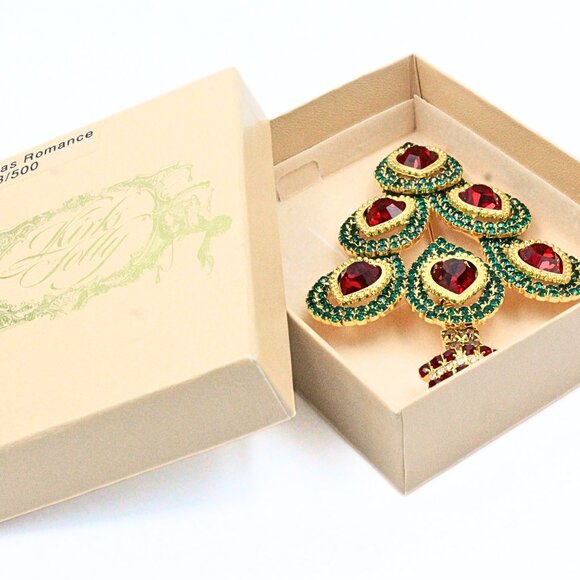 Kirks Folly Limited Edition Christmas Romance Christmas Tree Holiday Brooch - Picture 6 of 9